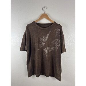 Vintage Gotcha Graphic T-Shirt featuring a brown acid-wash style fade